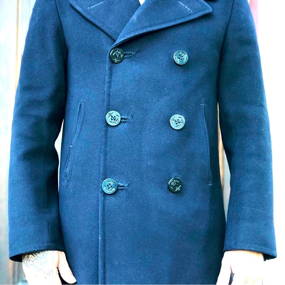 Authentic WWII 100% Wool Navy Peacoat - Picture 1 of 5